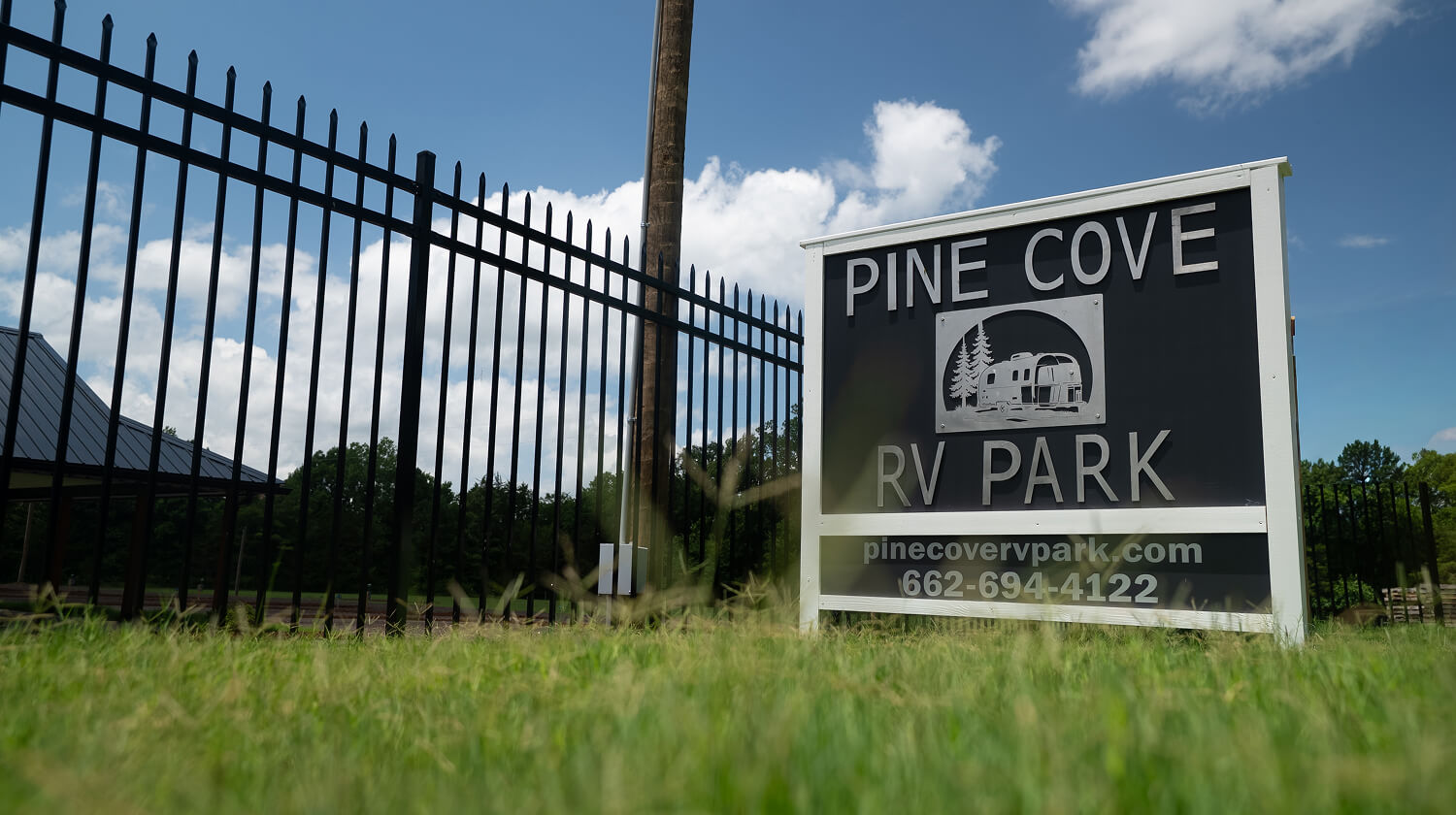 Pine Cove RV Park entry sign