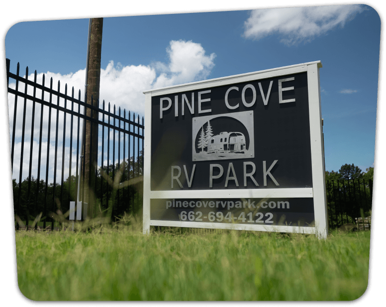 Pine Cove RV Park entry sign